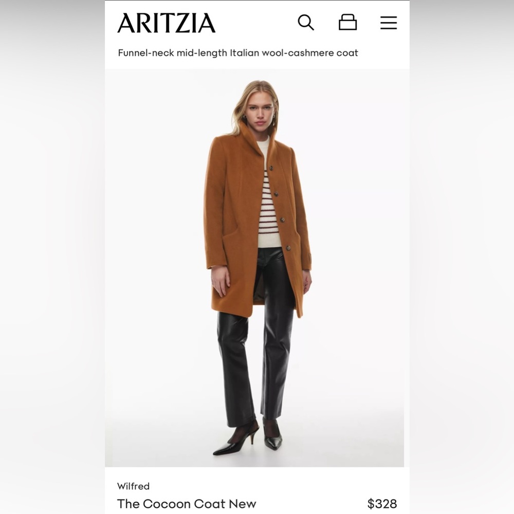 Aritzia Wilfred- The Cocoon Coat- Cigar- small